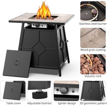 Load image into Gallery viewer, MURCANO 28'' Propane Fire Pit Table for Patio Outdoor, 40000BTU Gas Fire Table with Weather Cover, Lid, and Volcanic Rock, Pulse Ignition System, Stainless Steel Black