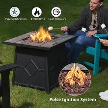 Load image into Gallery viewer, MURCANO 28'' Propane Fire Pit Table for Patio Outdoor, 40000BTU Gas Fire Table with Weather Cover, Lid, and Volcanic Rock, Pulse Ignition System, Stainless Steel Black