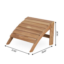 Load image into Gallery viewer, A-ECO LIVING Teak Adirondack Chair with Footrest, Solid Teak Wood Chair with Wide Armrest, Durable and Weather Resistant, Garden Furniture for Outdoor, Patio, Backyard or Beach