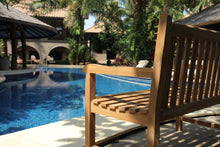 Load image into Gallery viewer, A-ECO LIVING Teak Outdoor Bench, 2-Seat Wood Patio Bench, 47 inch Patio Long Garden Bench Ideal for The Front Porch, Backyard, Deck, Lawn