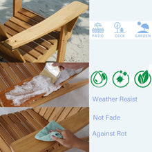 Load image into Gallery viewer, A-ECO LIVING Teak Adirondack Chair, Solid Grade-A Teakwood Chair, Patio Seating Wooden Chair, Weather Resistant Outside Furniture for Garden, Firepit, Porch, Poolside