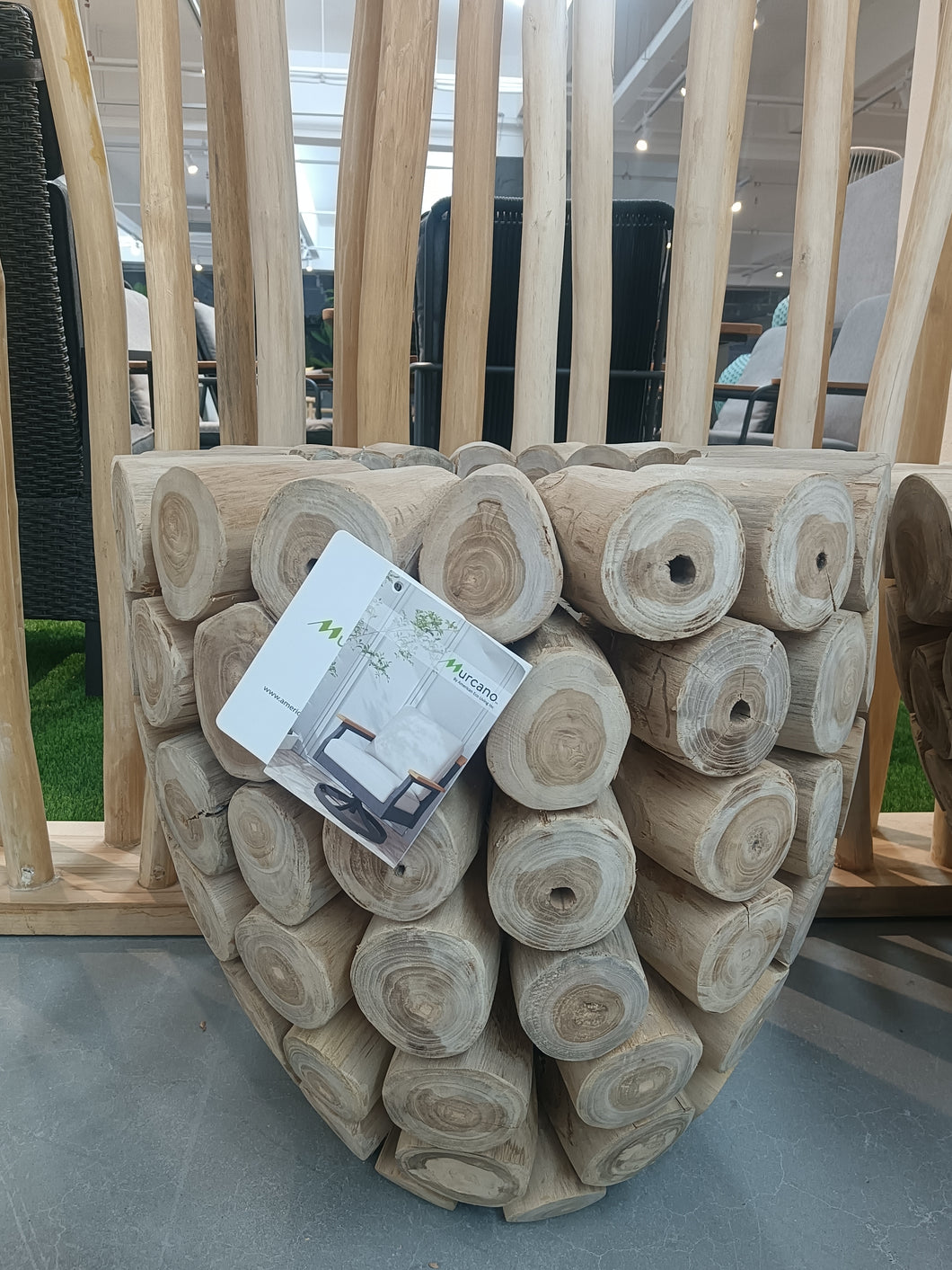 MURCANO Natural Teak Wood, Decorative Pots Modern Design Pots Drainage Holes Planters Flower Pots for Terrace Outdoor Garden Indoor