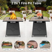 Load image into Gallery viewer, MURCANO 28&#39;&#39; Propane Fire Pit Table for Patio Outdoor, 40000BTU Gas Fire Table with Weather Cover, Lid, and Volcanic Rock, Pulse Ignition System, Stainless Steel Black
