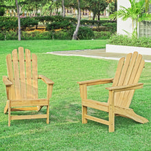 Load image into Gallery viewer, A-ECO LIVING Teak Adirondack Chair, Outdoor Adirondack Chair, Patio Seating Wooden Chair, Water &amp; Weather Resistant Outside Furniture for Patio, Deck, Lawn, Garden, Backyard or Terrace
