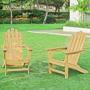 A-ECO LIVING Teak Adirondack Chair, Outdoor Adirondack Chair, Patio Seating Wooden Chair, Water & Weather Resistant Outside Furniture for Patio, Deck, Lawn, Garden, Backyard or Terrace