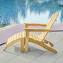 Load image into Gallery viewer, A-ECO LIVING Teak Adirondack Chair with Footrest, Solid Teak Wood Chair with Wide Armrest, Durable and Weather Resistant, Garden Furniture for Outdoor, Patio, Backyard or Beach
