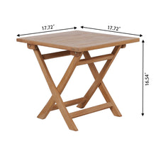 Load image into Gallery viewer, A-ECO LIVING Teak Side Table for Patio, Portable Wooden Outdoor Side Table for Garden, Square Picnic Table for Lawn, Porch, Backyard
