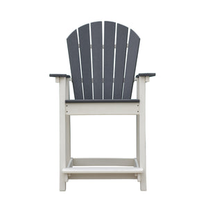 OTSUN Adirondack Bar Stools Chair, White and Grey Patio High Back Bar Chair, Tall Adirondack Chair for Outdoor, Yard