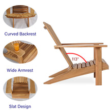 Load image into Gallery viewer, A-ECO LIVING Teak Adirondack Chair, Solid Grade-A Teakwood Chair, Patio Seating Wooden Chair, Weather Resistant Outside Furniture for Garden, Firepit, Porch, Poolside
