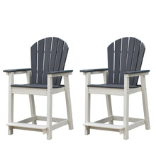 Load image into Gallery viewer, A-ECO LIVING Adirondack Bar Stools Chair, White and Grey Patio High Back Bar Chair
