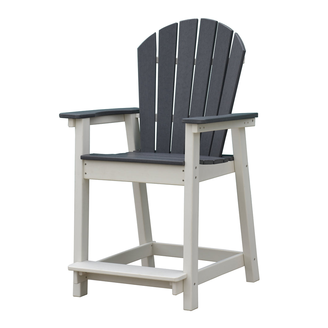 A-ECO LIVING Adirondack Bar Stools Chair, White and Grey Patio High Back Bar Chair