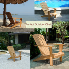 Load image into Gallery viewer, A-ECO LIVING Teak Adirondack Chair, Solid Grade-A Teakwood Chair, Patio Seating Wooden Chair, Weather Resistant Outside Furniture for Garden, Firepit, Porch, Poolside
