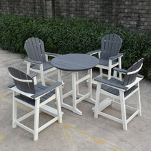 Load image into Gallery viewer, A-ECO LIVING Adirondack Bar Stools Chair, White and Grey Patio High Back Bar Chair
