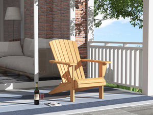 A-ECO LIVING Teak Adirondack Chair, Solid Grade-A Teakwood Chair, Patio Seating Wooden Chair, Weather Resistant Outside Furniture for Garden, Firepit, Porch, Poolside