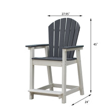 Load image into Gallery viewer, A-ECO LIVING Adirondack Bar Stools Chair, White and Grey Patio High Back Bar Chair
