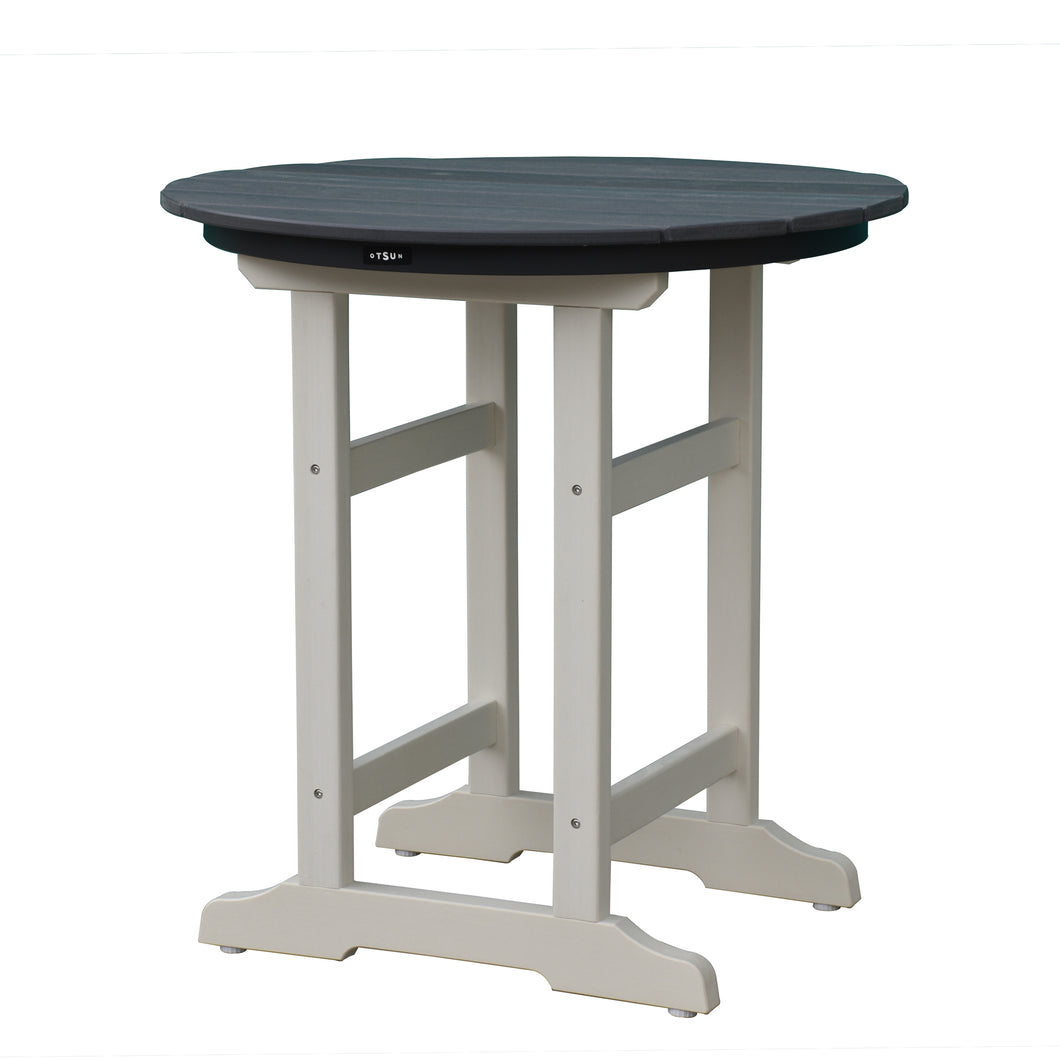 OTSUN Outdoor Dining Table, 36 Inch Height Bistro Table for Outdoor Garden, Porch, Deck, White and Grey